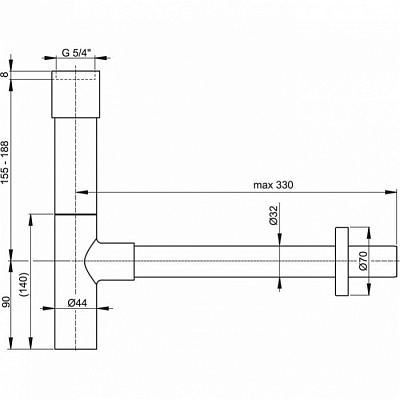 Сифон для умывальника AlcaPlast A402