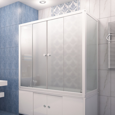 Ширма на ванну 170см прозрачное стекло МетаКам ШСS_011472