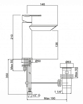 Смеситель для раковины CEZARES GARDA-LC GARDA-LC-01-Cr