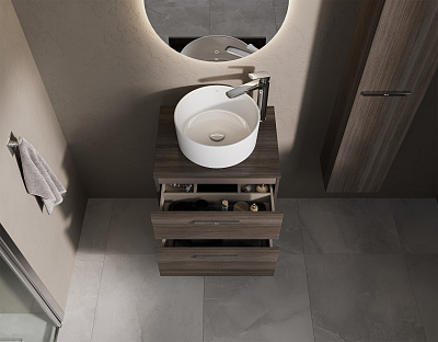 Тумба под раковину Roca Victoria 60 городской дуб 2 ящика A857468402