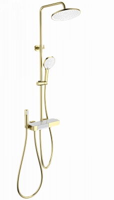 Душевая система с термостатом Wonzon & Woghand MUSE Forte, Брашированное золото WW-B3580-BG