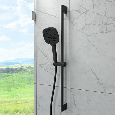Душевая стойка VitrA Core Square A4591736EXP с ручным душем без смесителя матовая черная