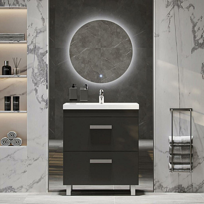 Тумба под раковину Orlando 700-0-2 графит (для раковины 217257) Velvex tn.ORL.CLA.70.2Y графит