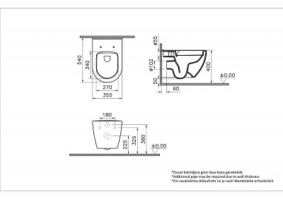 Инсталляция с унитазом VitrA Mia Round 9873B003-7205 комплект 3 в 1 с сиденьем микролифт безободковый