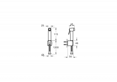 Гигиенический душ VitrA A4574736 без смесителя матовый черный латунь