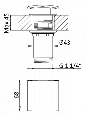 Смеситель для раковины CEZARES PORTA-LS1-01 PORTA-LS1-NOP