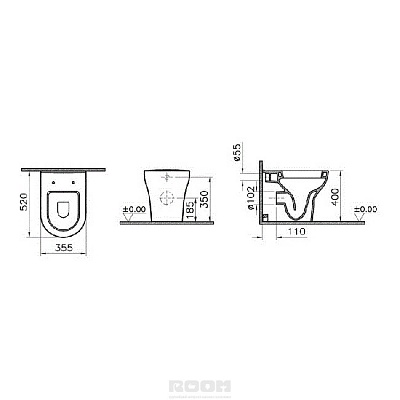 Унитаз приставной Vitra Zentrum 5788B003-0075