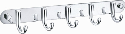 Вешалка с 5 крючками для ванной Wonzon & Woghand, хром ww-9384-5