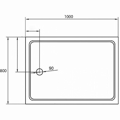 Поддон душевой акриловый 100х80 Cezares TRAY-A-AH-100/80-15-W