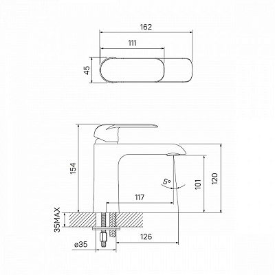 Смеситель для умывальника Iddis Calipso CALSB00i01