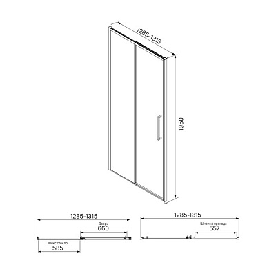 Душевая дверь Iddis Slide SLI6BS3i69 1300х60х1950