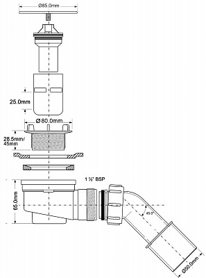 Трап для душевого поддона MRS6C-SL-65