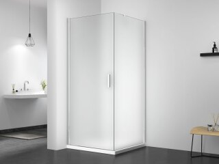 Душевое ограждение 100х100 левое MONTEREY EX-217L хром матовое стекло 8мм