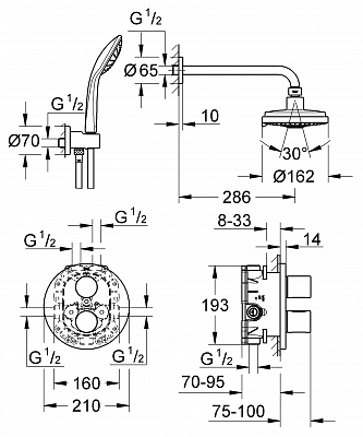 Смеситель для ванной GROHE GROHTHERM 3000 COSMO 34399000 с механизмом