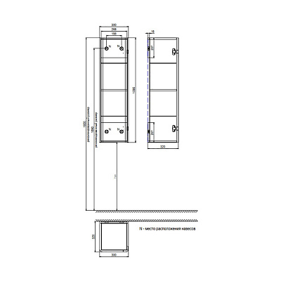 Пенал подвесной IDDIS Bild 30 см, дуб светлый BIL30V0i97