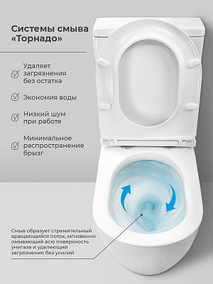 Унитаз-компакт MONTEREY Mont Blanc торнадо (крепеж,сиденье в комплекте)