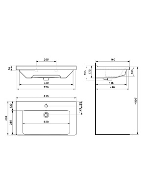 Раковина мебельная Aquaton Миранда 80 1WH302251