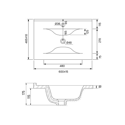 Тумба с раковиной, напольная IDDIS Oxford OXF60W0i95K 60 см