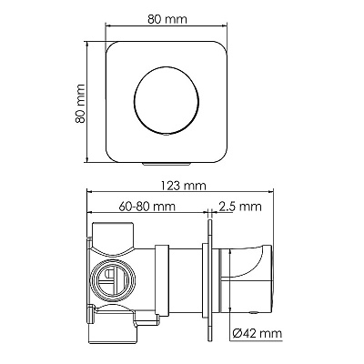 Переключатель потоков на 3 выхода Spree WasserKRAFT A273 покрытие никель