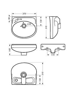Раковина Sanita Лада LDASAWB01