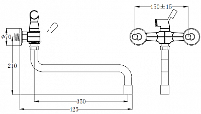 Смеситель для ванной РМС SL72-143