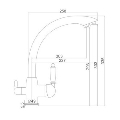 Смеситель для кухни Ledeme L4455-3