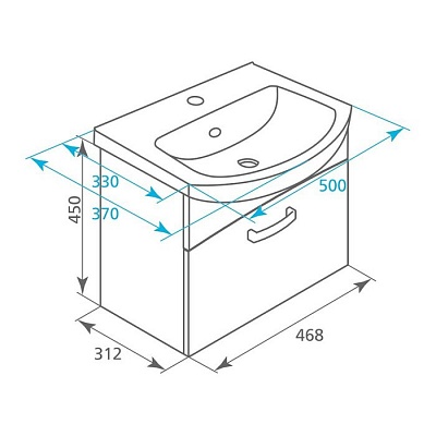 Тумба с раковиной Milardo Niagara NIA50W0M95K
