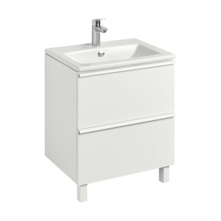Тумба под раковину Aquaton Хюгге 60 2 ящика белый матовый, 1A280701HG2B0