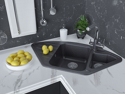 Мойка для кухни кварцевая Paulmark Wiese PM529050-BL