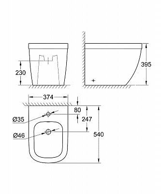 Биде напольное Grohe Euro Ceramic 39340000