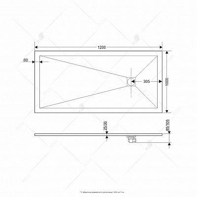 Душевой поддон 120х100 RGW ST-W 16152012-01 прямоугольный искусственный камень, белый