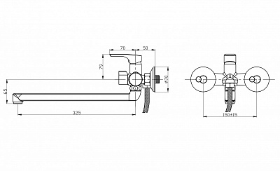 Смеситель для ванны РМС SL126-006E