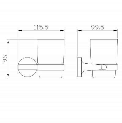Стакан для зубных щеток с держателем Wonzon & Woghand SIMPLE, Темный графит WW-6521-BGM