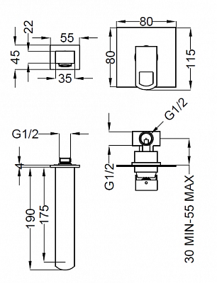 Смеситель для раковины CEZARES LEVICO-BLS1 LEVICO-BLS1-01-W0