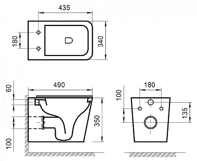 Унитаз подвесной безободковый Belbagno ARDENTE-R BB520CHR