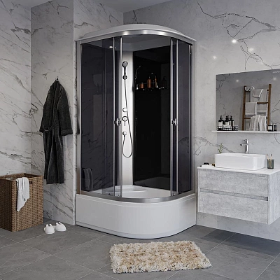 Душевая кабина 120х90х215 Niagara Eco E120/90/40L/TN высокий поддон 40см стекло тонированное