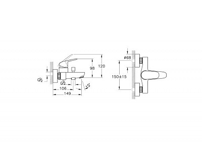 Смеситель для ванны Vitra Flow Round A43057EXP