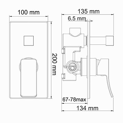 Смеситель для ванны и душа WasserKRAFT Exter 1641