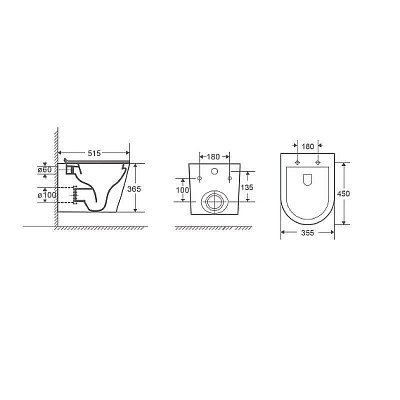 Унитаз подвесной безободковый D&K Venice DT1026016