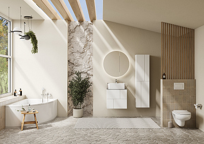 Тумба с раковиной Roca Luna 60 2 ящика ZRU9307764, белый