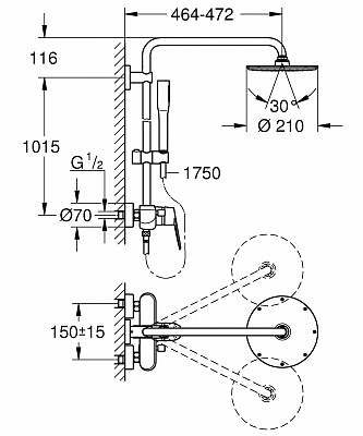 Душевая система GROHE EUPHORIA XXL210 23058003