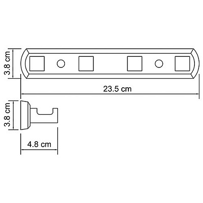 WK Dill  Кронштейн настенный 4 крючка  К-3974 хром