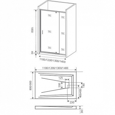 Душевое ограждение Good Door Orion WTW-PD-120-G-CH