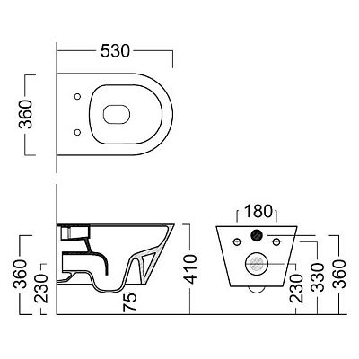 Унитаз подвесной PLAZA Modern без сидения Kerama Marazzi PLMR wc 02 (витринный образец)