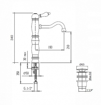 Смеситель на раковину CEZARES VENEZIA-LSM1-A VENEZIA-LSM1-A-02-Bi