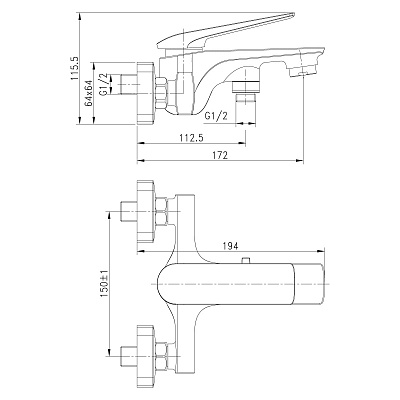 Смеситель для ванны Lemark Allegro LM5914CW