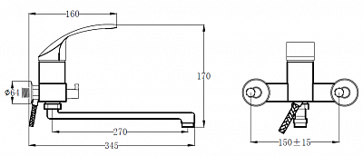 Смеситель для ванны РМС SL85-006E