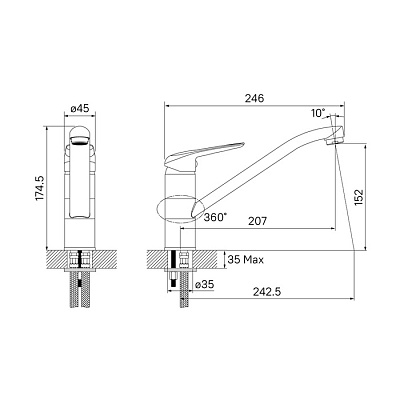 Смеситель для кухни  IDDIS Male MALWT00i05, белый матовый