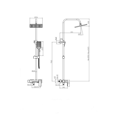 Душевая система Rush Thira TR3635-50Black