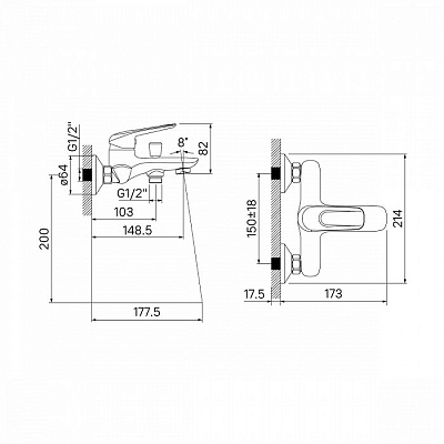 Смеситель для ванны Iddis Male MALSB00i02